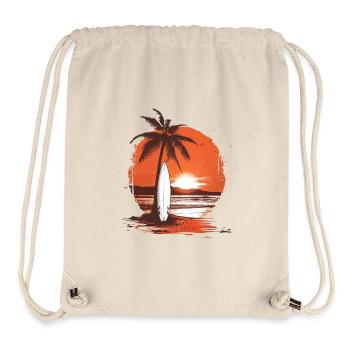 Sunrise Surfing Tropical Island - Stanley/Stella Recycled Gym Bag - natural - Front