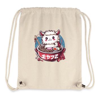 Japanese Ramen Llama Illustration - Stanley/Stella Recycled Gym Bag - natural - Front