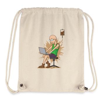 Coffee drinking nerd while chopping hangs on coffee - Stanley/Stella Recycled Gym Bag - natural - Front