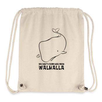 Wo geht's denn hier nach Walhalla - Wal - Spruch - Stanley/Stella recycelter Gym Bag - Naturweiß - Vorne