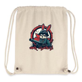 Soldier Bunny: War is crap - Stanley/Stella Recycled Gym Bag - natural - Front