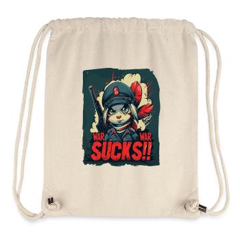 Soldier Bunny Girl: War is crap - Stanley/Stella Recycled Gym Bag - natural - Front