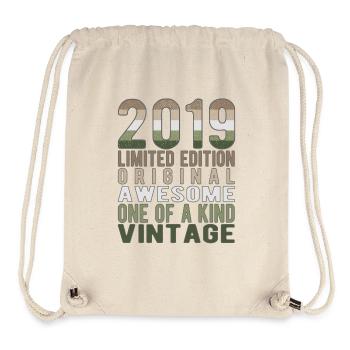 Edition limitée depuis 2019 Anniversaire Millésime 2019 - Sac à cordon recyclé Stanley/Stella - blanc naturel - Devant