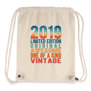 Edition limitée depuis 2019 Anniversaire Millésime 2019 - Sac à cordon recyclé Stanley/Stella - blanc naturel - Devant
