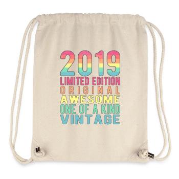 Edition limitée depuis 2019 Anniversaire Millésime 2019 - Sac à cordon recyclé Stanley/Stella - blanc naturel - Devant