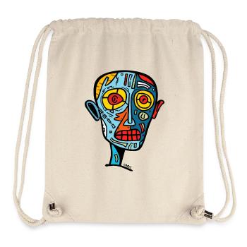 Cubist portrait of a zombie head - Stanley/Stella Recycled Gym Bag - natural - Front