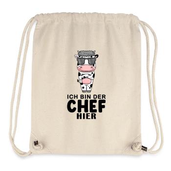 Chef Spruch Anführer Kuh Motiv - Stanley/Stella recycelter Gym Bag - Naturweiß - Vorne