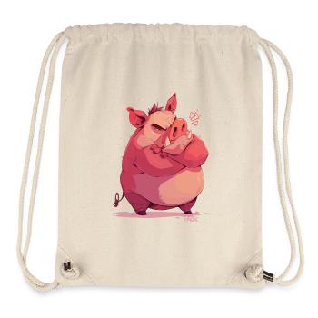 Verärgertes und beleidigtes Schwein - Stanley/Stella recycelter Gym Bag - Naturweiß - Vorne
