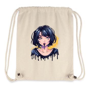 Inks Drop Anime Girl - Stanley/Stella Recycled Gym Bag - natural - Front