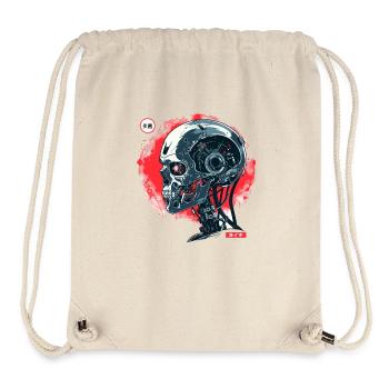 Cyber Cyborg Tech: Robot Skull Skull - Stanley/Stella Recycled Gym Bag - natural - Front