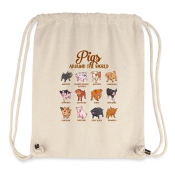 Lots of kawaii pigs - Stanley/Stella Recycled Gym Bag - natural - Front
