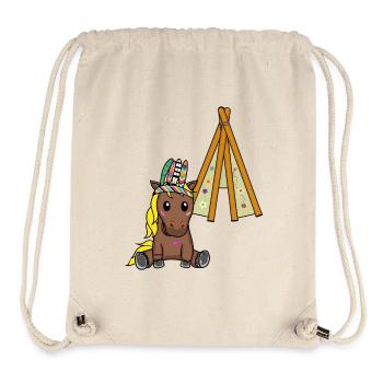 Hippie Tipi Poney Cheval Chevaux Hippies Enfants Enfant - Sac à cordon recyclé Stanley/Stella - blanc naturel - Devant