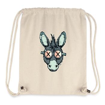Crossed out eyes as glasses: Funny donkey - Stanley/Stella Recycled Gym Bag - natural - Front