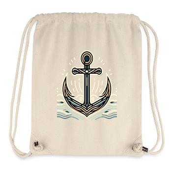 Maritimer Charme Anker Design - Stanley/Stella recycelter Gym Bag - Naturweiß - Vorne