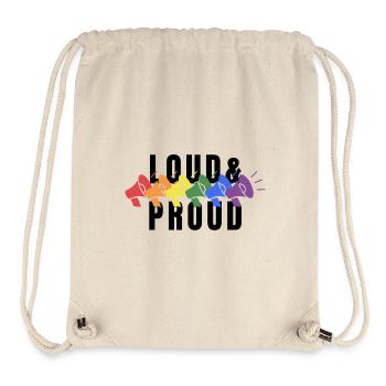 PRIDE Loud and PROUD black - Stanley/Stella recycelter Gym Bag - Naturweiß - Vorne