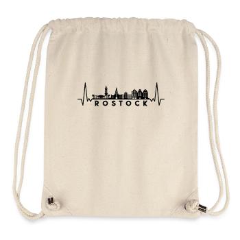 Herzschlag Skyline Deutschland Rostock - Stanley/Stella recycelter Gym Bag - Naturweiß - Vorne