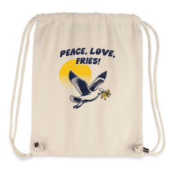 Peace Love Fries - Stanley/Stella recycelter Gym Bag - Naturweiß - Vorne
