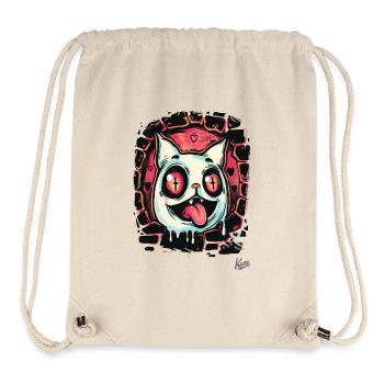 Crazy cat crossed out eyes from hell - Stanley/Stella Recycled Gym Bag - natural - Front