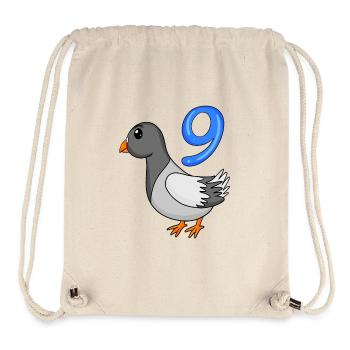 9th Birthday Motif Dove - Nine Years Old - Stanley/Stella Recycled Gym Bag - natural - Front