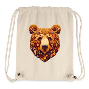Braunbär, gestaltet aus verschiedenen Blättern - Stanley/Stella recycelter Gym Bag - Naturweiß - Vorne