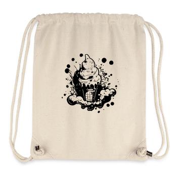 Cornet de crème glacée Dessin - Sac à cordon recyclé Stanley/Stella - blanc naturel - Devant