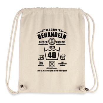 Ossi Schonend behandeln - 40. Geburtstag Geschenk - Stanley/Stella recycelter Gym Bag - Naturweiß - Vorne