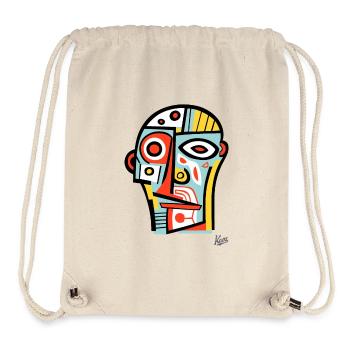 Cubisme abstrait : la tête et le visage - Sac à cordon recyclé Stanley/Stella - blanc naturel - Devant