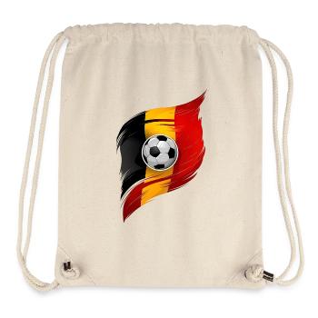 Belgique football, football drapeau belge - Sac à cordon recyclé Stanley/Stella - blanc naturel - Devant