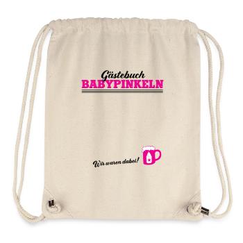 Babypinkeln Gästebuch Babyparty Babybier Geburt - Stanley/Stella recycelter Gym Bag - Naturweiß - Vorne