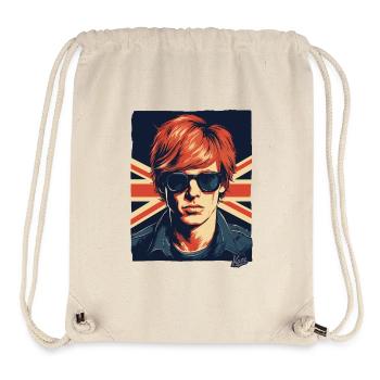 Drapeau britannique Anglais Homme britannique - Sac à cordon recyclé Stanley/Stella - blanc naturel - Devant