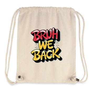 Prononciation et conception de texte de style rétro - Sac à cordon recyclé Stanley/Stella - blanc naturel - Devant