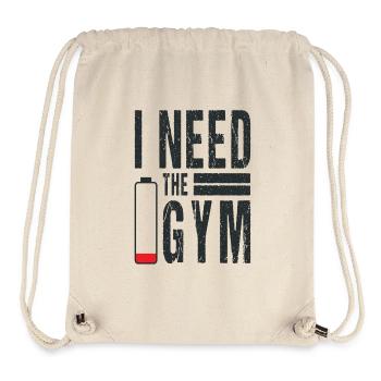 J’ai besoin du Gym Fitness Studio Sport Spruch - Sac à cordon recyclé Stanley/Stella - blanc naturel - Devant