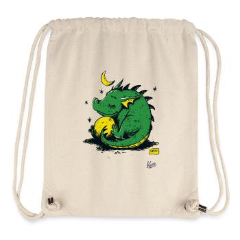 Müder, Süßer Schlaf Drache unter Mond und Sternen - Stanley/Stella recycelter Gym Bag - Naturweiß - Vorne