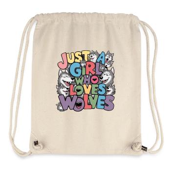 Nur ein Mädchen, das Wölfe liebt - Stanley/Stella recycelter Gym Bag - Naturweiß - Vorne