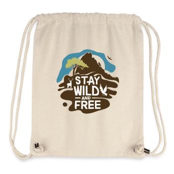 STAY WILD AND FREE - Stanley/Stella Recycled Gym Bag - natural - Front