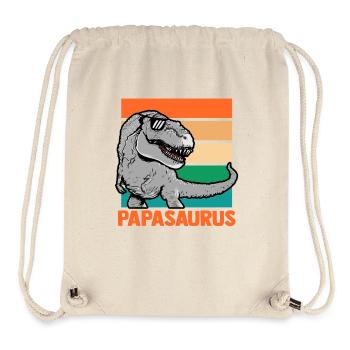 Papa Père Dino Dinosaure Papasaurus - Sac à cordon recyclé Stanley/Stella - blanc naturel - Devant