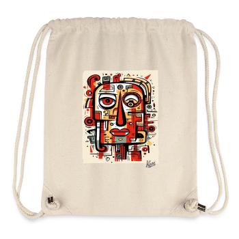 Art abstrait : Portrait de visage du cubisme moderne - Sac à cordon recyclé Stanley/Stella - blanc naturel - Devant