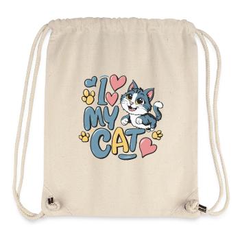 ICH LIEBE MEINE KATZE - Stanley/Stella recycelter Gym Bag - Naturweiß - Vorne