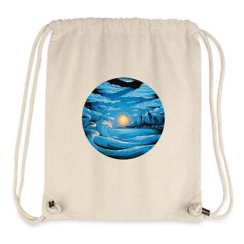 Majestätische Ozeanwelle Sonnenuntergang Künstlerische Naturszene - Stanley/Stella recycelter Gym Bag - Naturweiß - Vorne