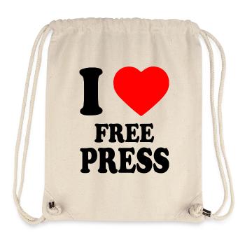 i love free press - Sac à cordon recyclé Stanley/Stella - blanc naturel - Devant