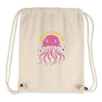 Passe un bon moment en gelée - Méduse avec des tentacules, moi - Sac à cordon recyclé Stanley/Stella - blanc naturel - Devant