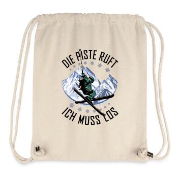 Die Piste ruft ich muss los - Stanley/Stella recycelter Gym Bag - Naturweiß - Vorne