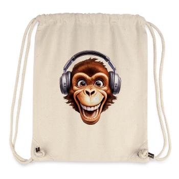 Humorvolles Shirt mit Cartoon-Affenmotiv - Stanley/Stella recycelter Gym Bag - Naturweiß - Vorne
