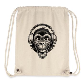 Lustiges Schimpansen-Musik-Shirt für Tierliebhaber - Stanley/Stella recycelter Gym Bag - Naturweiß - Vorne