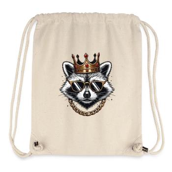 Cool Raccoon King with Crown Urban Swag - Stanley/Stella Recycled Gym Bag - natural - Front