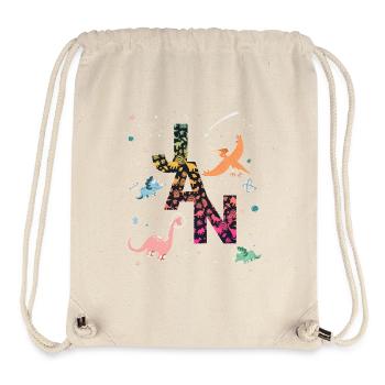 JAN - Beautiful boy name with dinosaur - Stanley/Stella Recycled Gym Bag - natural - Front