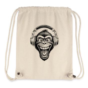 T-shirt Chimpanzé souriant de la culture pop - Sac à cordon recyclé Stanley/Stella - blanc naturel - Devant