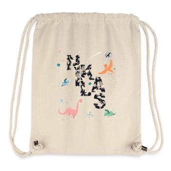NIKLAS - Beautiful boy name with dinosaur - Stanley/Stella Recycled Gym Bag - natural - Front