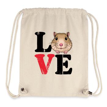 Love Gerbil Saying Racing Rat Gerbil Gift - Stanley/Stella Recycled Gym Bag - natural - Front