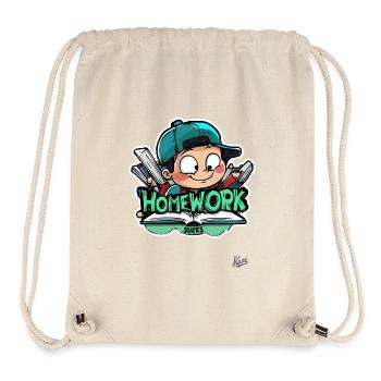 Schuljunge - Hausaufgaben sind doof - Stanley/Stella recycelter Gym Bag - Naturweiß - Vorne